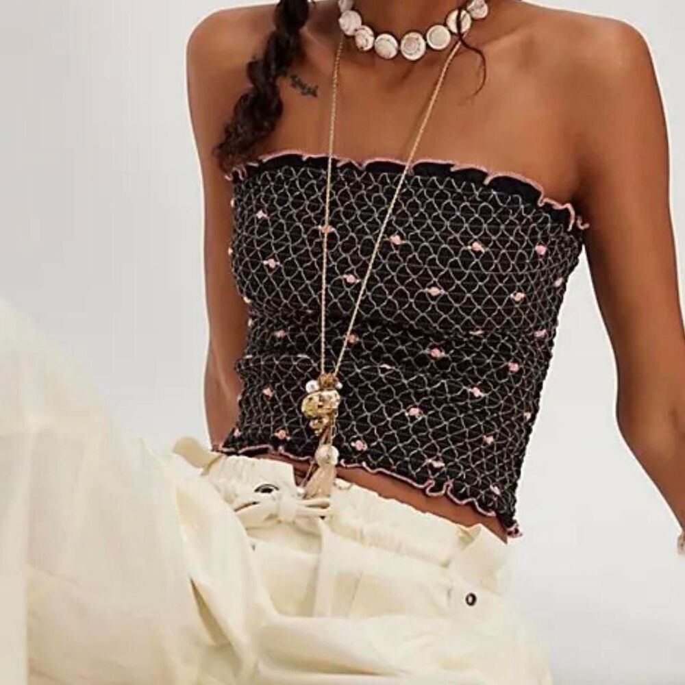 NWT Free People  Field of Roses Top